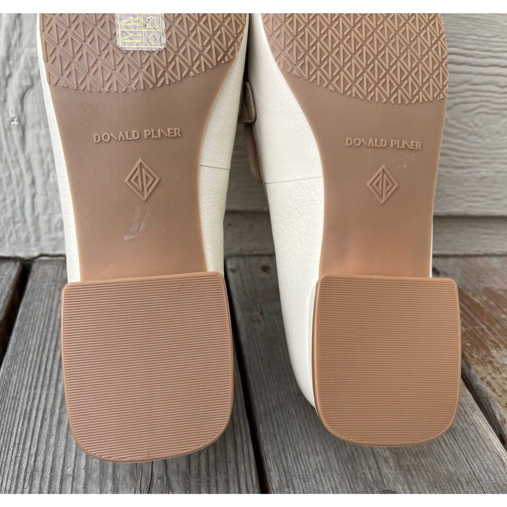 New! Donald Pliner Saeli Women's 10 Cream Leather Loafers Kiltie Horsebit Detail - Picture 14 of 14